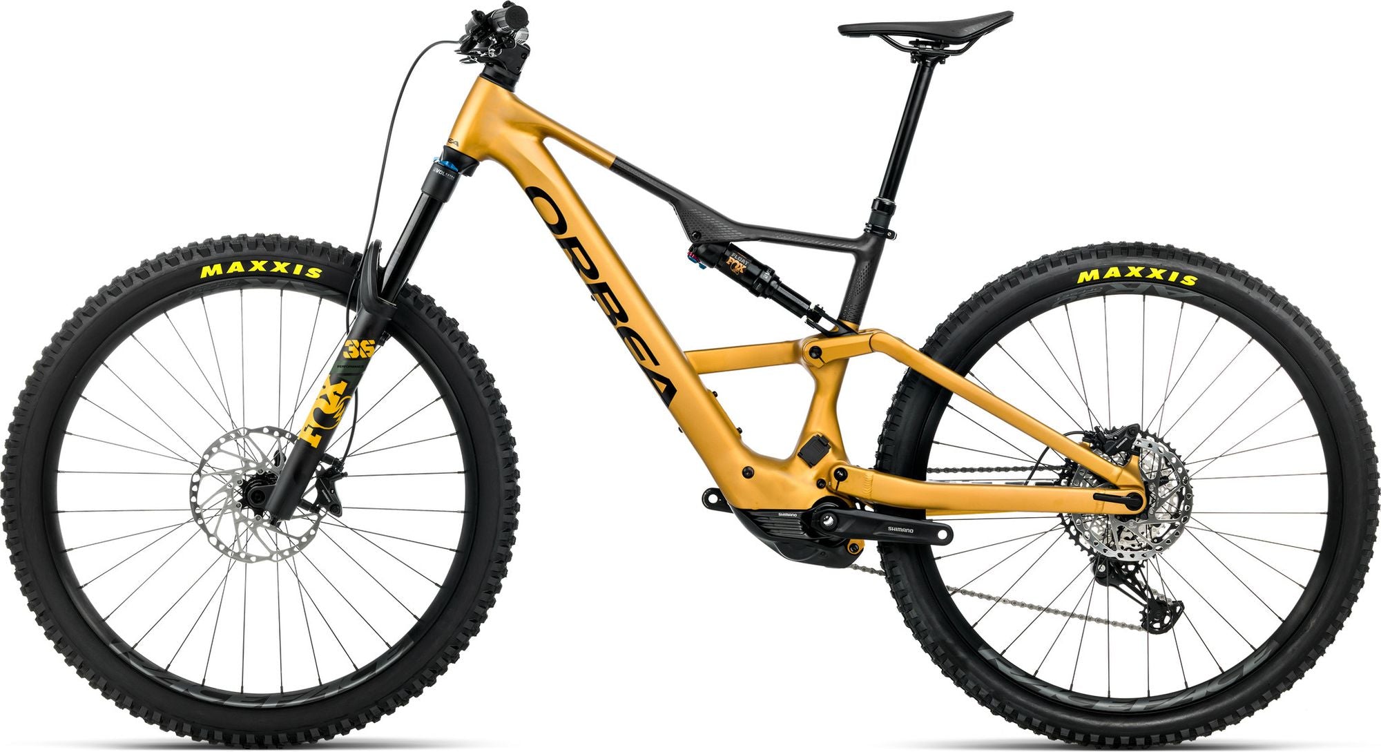 VTT Électrique Tout-Suspendu Orbea Rise LT H10 Shimano 12V 630 Wh Shimano 85 Nm 29'' Jaune Bumblebee Noir 2026