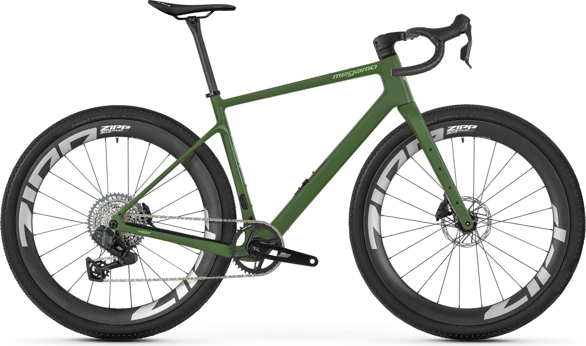 Vélo de Gravel Megamo West 02 Sram Rival XPLR AXS 13V 700 mm Vert 2026