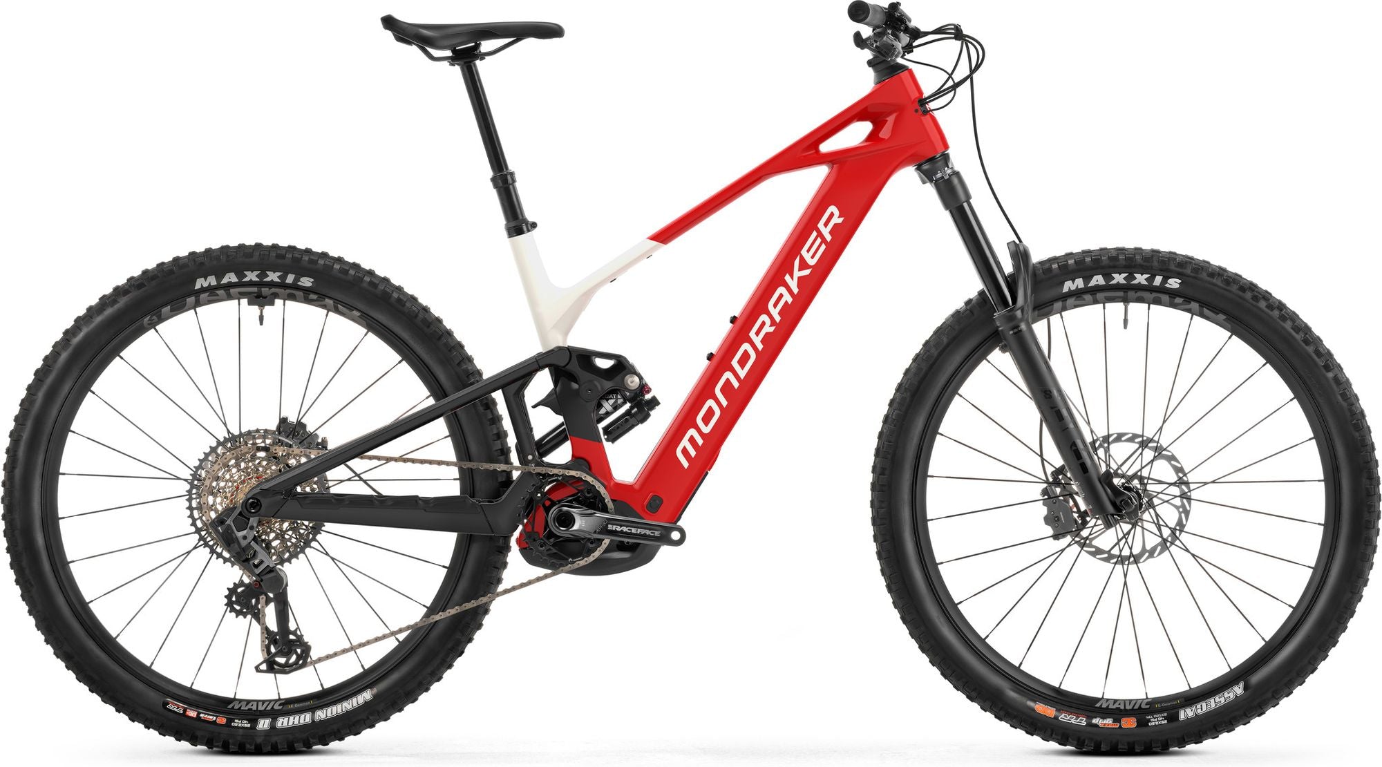 VTT Électrique Tout-Suspendu Mondraker Crafty R Sram 12V 800 Wh Bosch 120 Nm 29'' Rouge/Blanc 2026