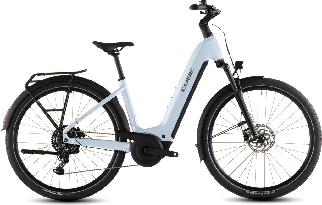 VTC Électrique Cube Touring Hybrid One 600 Easy Entry Shimano Cues 9V 600 Wh 700 mm Bleu Glacier 2026