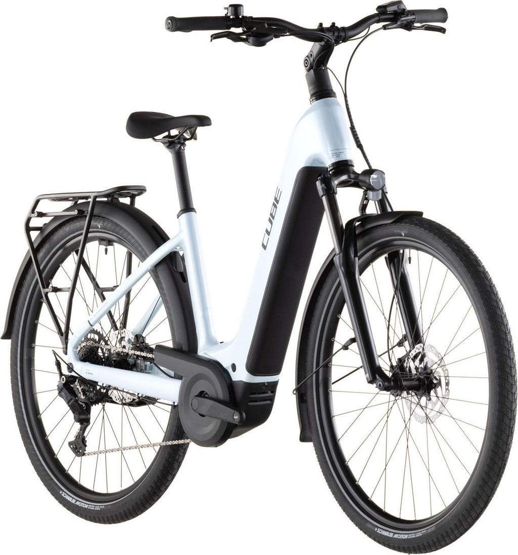 VTC Électrique Cube Touring Hybrid One 600 Easy Entry Shimano Cues 9V 600 Wh 700 mm Bleu Glacier 2026