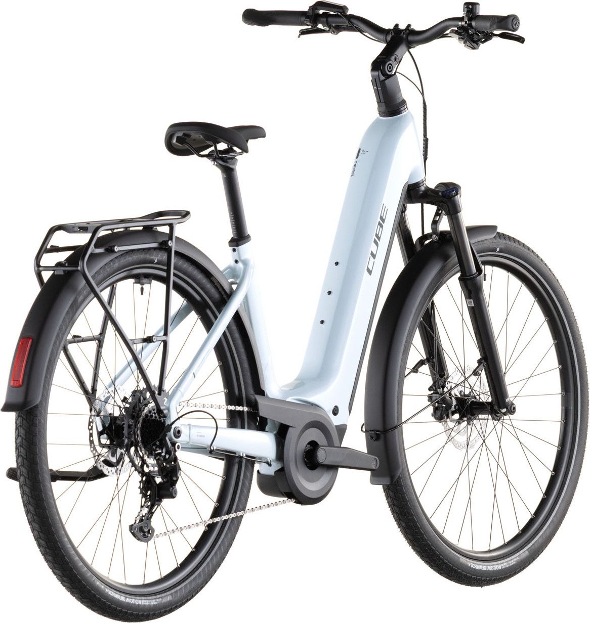 VTC Électrique Cube Touring Hybrid One 600 Easy Entry Shimano Cues 9V 600 Wh 700 mm Bleu Glacier 2026