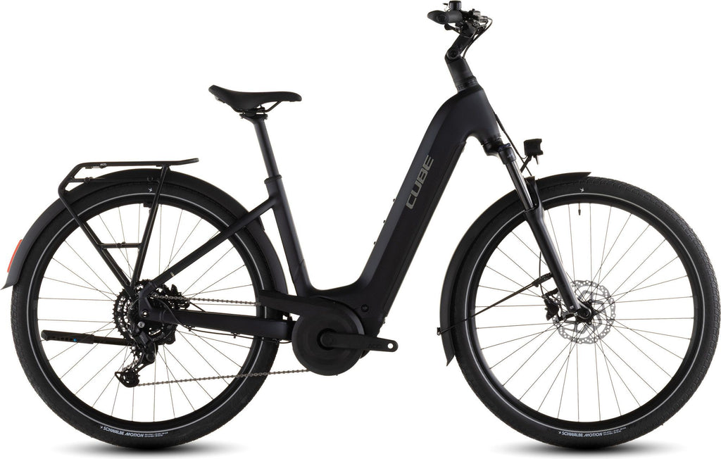VTC Électrique Cube Touring Hybrid One 600 Easy Entry Shimano Cues 9V 600 Wh 700 mm Noir Coal 2026