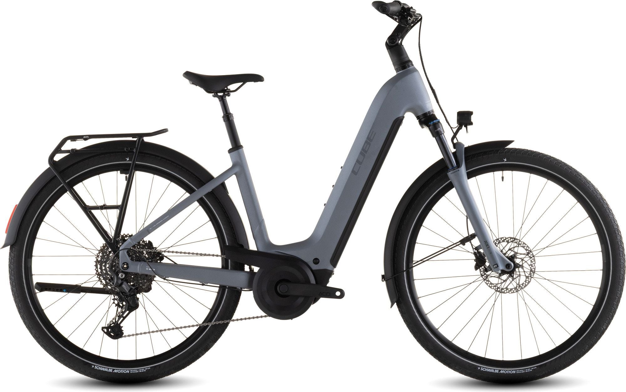 VTC Électrique Cube Touring Hybrid Pro 800 Easy Entry Shimano Cues 11V 800 Wh 700 mm Gris Pearl 2026