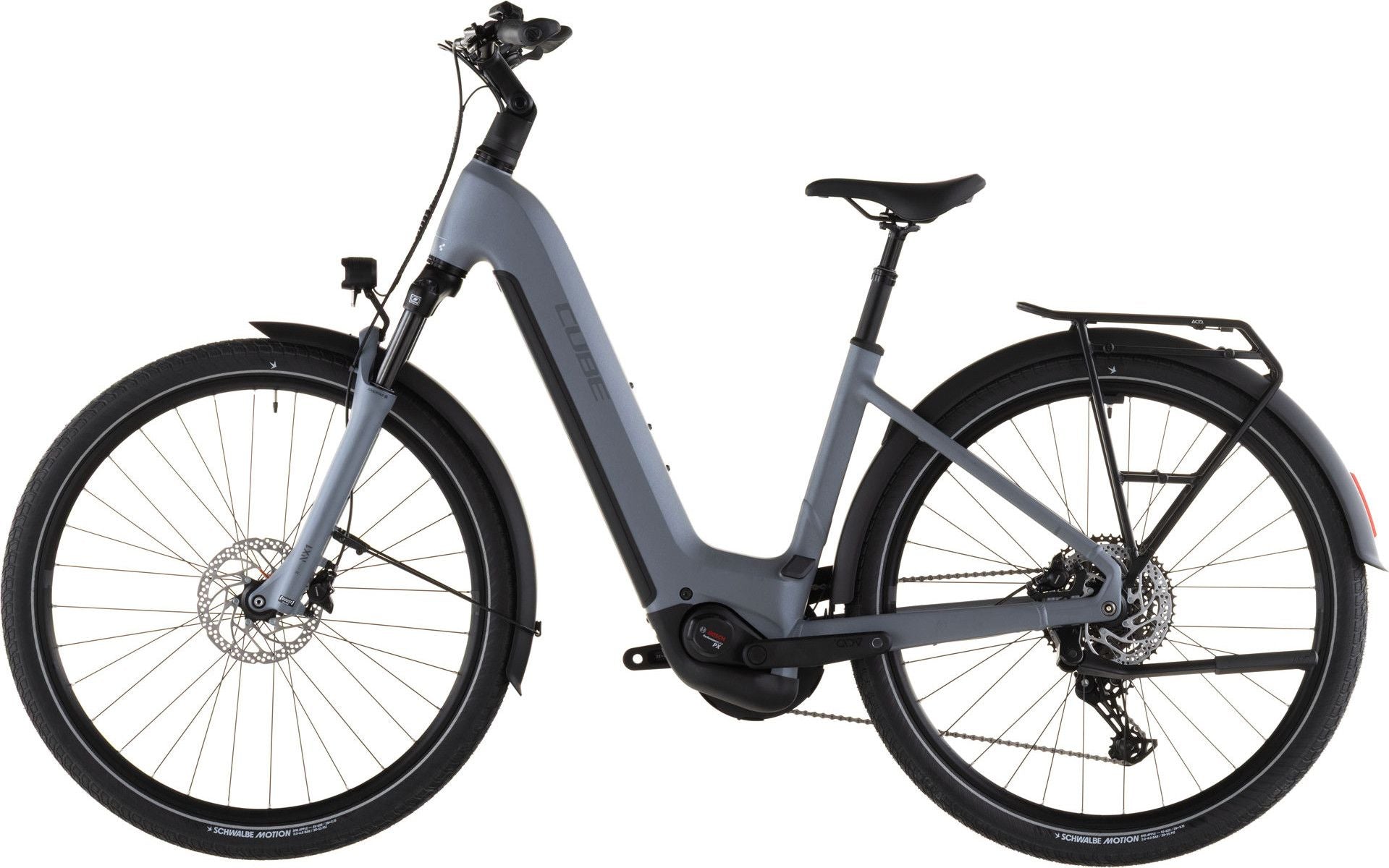 VTC Électrique Cube Touring Hybrid Pro 800 Easy Entry Shimano Cues 11V 800 Wh 700 mm Gris Pearl 2026