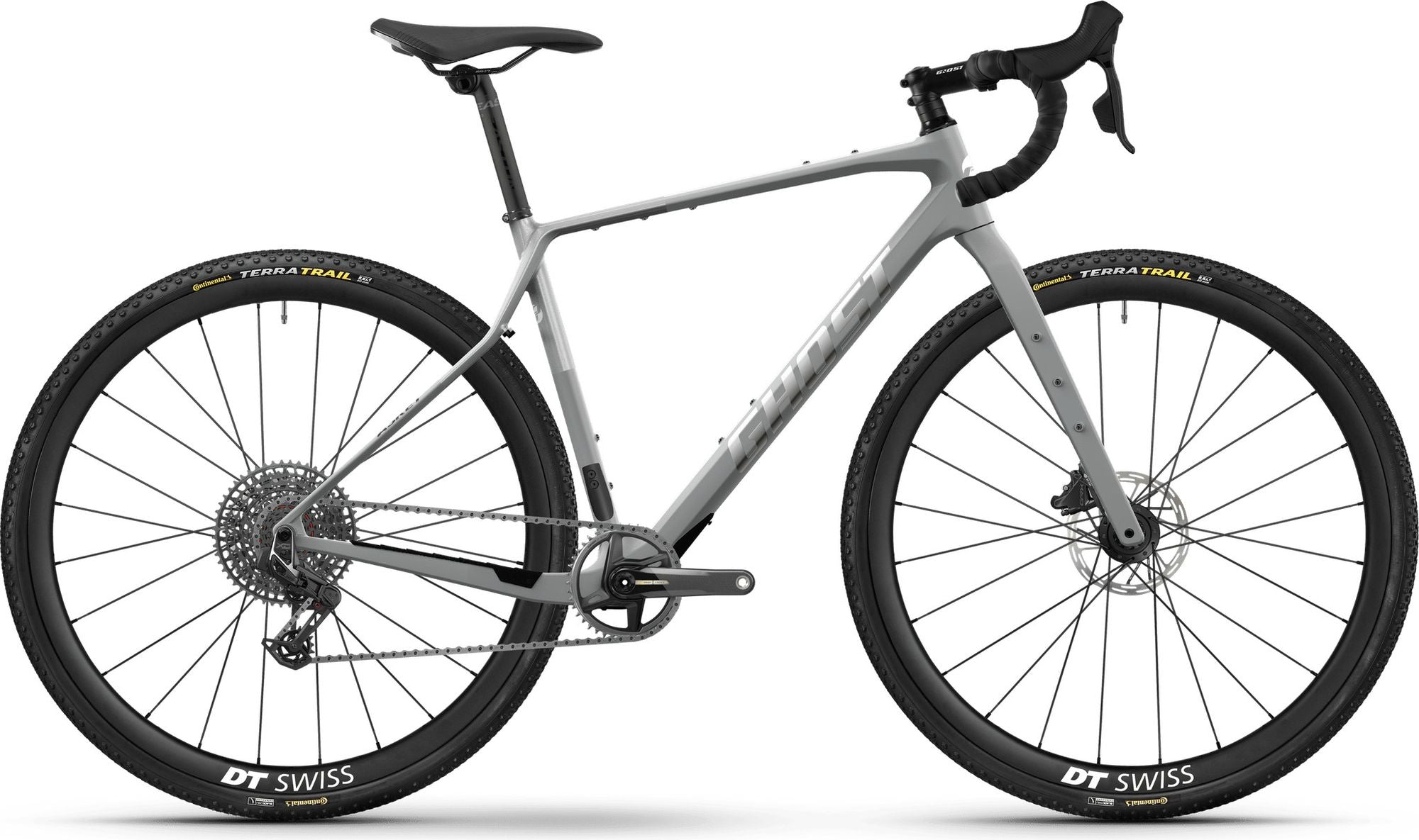 Vélo de Gravel Ghost Asket CF LTD Sram X0 Eagle AXS 12V 700 mm Gris Argent 2025