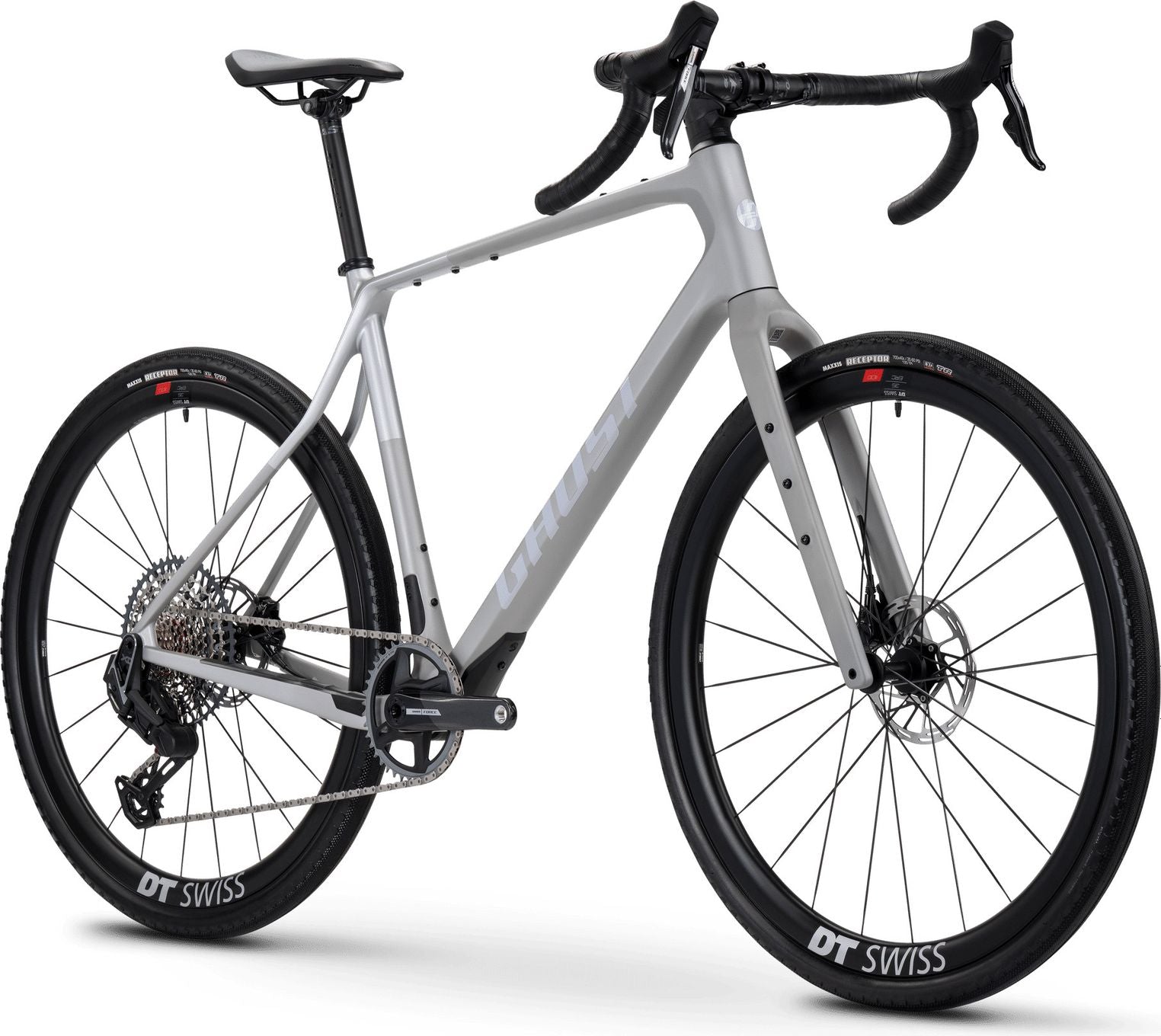 Vélo de Gravel Ghost Asket CF LTD Sram X0 Eagle AXS 12V 700 mm Gris Argent 2025