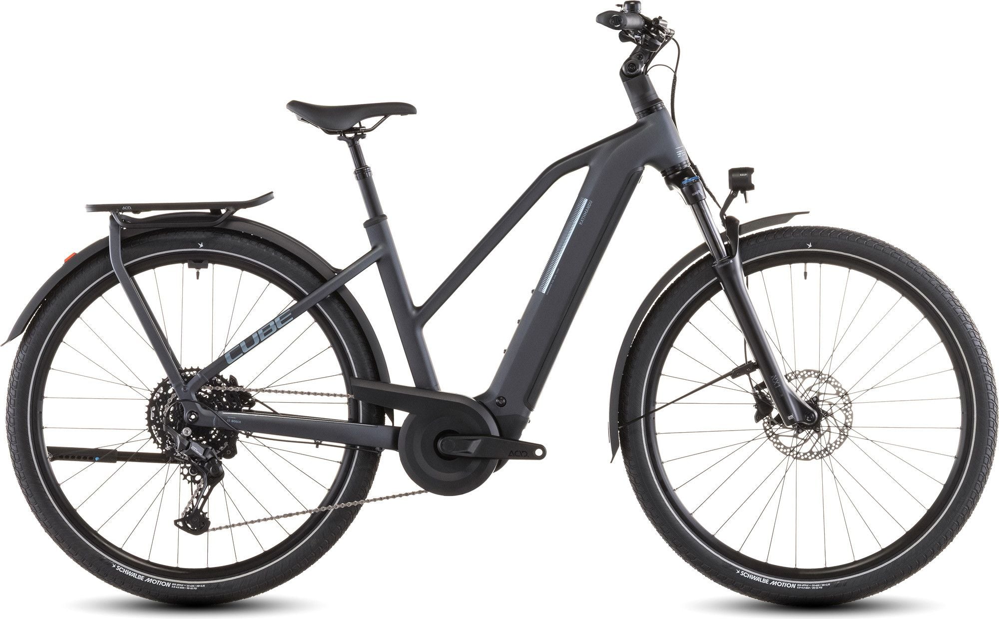 VTC Électrique Cube Kathmandu Hybrid One 800 Trapeze Shimano Cues 10V 800 Wh 700 mm Gris Metallic 2026