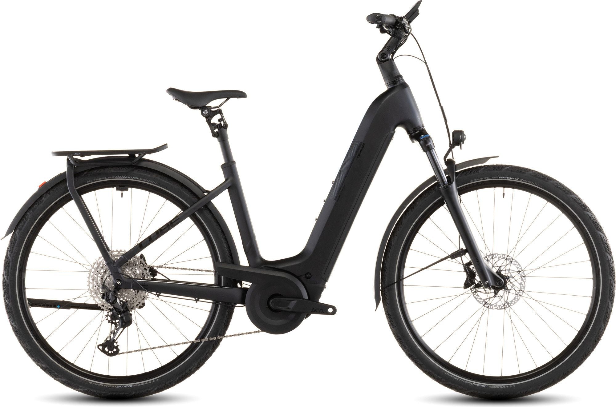 VTC Électrique Cube Kathmandu Hybrid Pro 800 Easy Entry Shimano Deore/Deore XT 12V 800 Wh 700 mm Noir Coal 2026