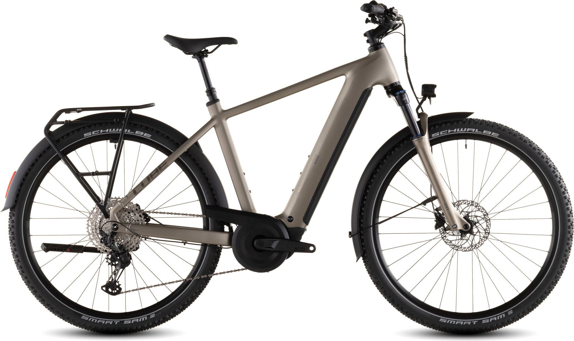 VTC Électrique Cube Nuride Hybrid Pro 600 Shimano Deore/Deore XT 12V 600 Wh 29'' Beige Flash Stone 2026