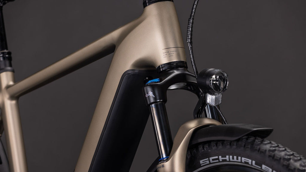 VTC Électrique Cube Nuride Hybrid Pro 600 Shimano Deore/Deore XT 12V 600 Wh 29'' Beige Flash Stone 2026