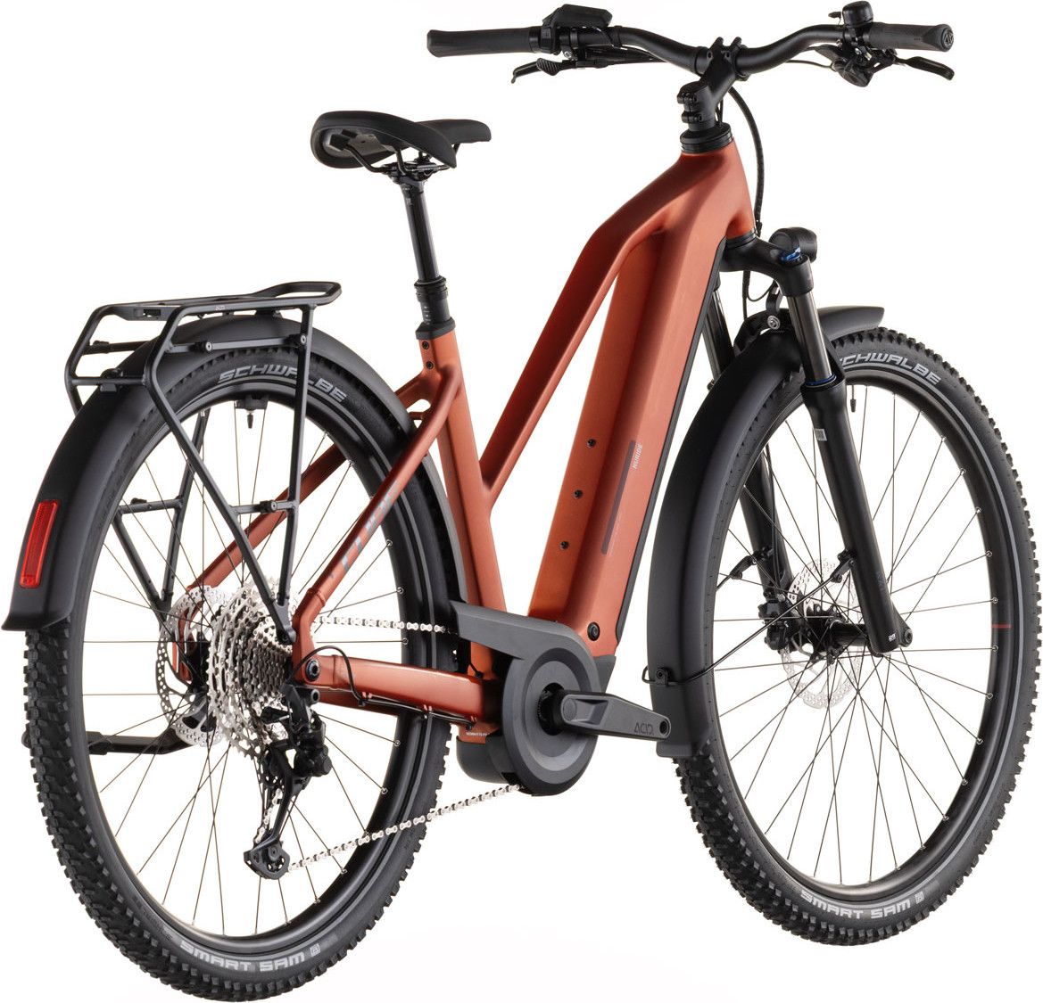 VTC Électrique Cube Nuride Hybrid Pro 600 Trapeze Shimano Deore/Deore XT 12V 600 Wh 29'' Rouge Orange Chilli 2026