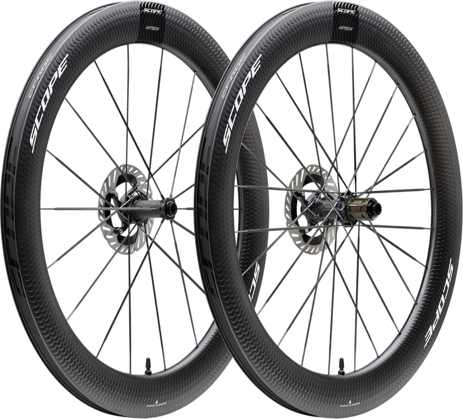 Paire de Roues Scope Artech 6 Disc 700mm | 12x100 - 12x142mm | Centerlock | Noir/Blanc