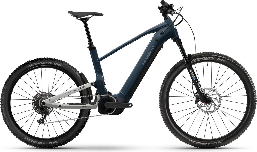 VTT Électrique Tout-Suspendu Haibike AllTrail 4 29/27.5'' Sram 12V 600 Wh Bosch 100 Nm Bleu/Argent 2026