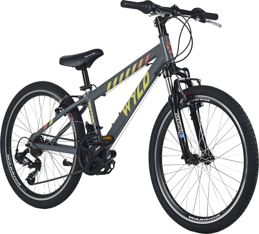 Vélo Enfant 24'' Mistral gris TC 32 cm 18 Vitesses WYLD