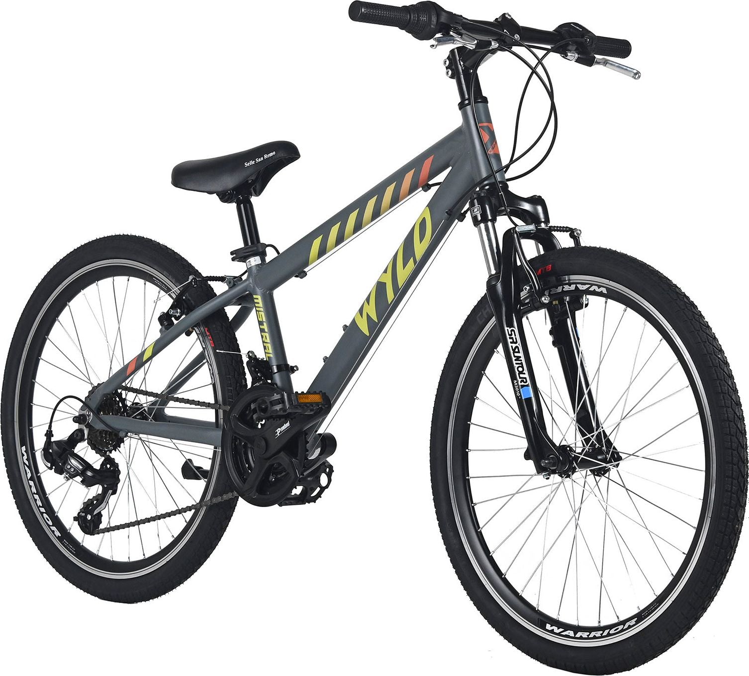 Vélo Enfant 24'' Mistral gris TC 32 cm 18 Vitesses WYLD