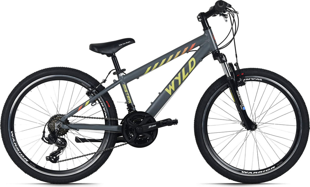 Vélo Enfant 24'' Mistral gris TC 32 cm 18 Vitesses WYLD