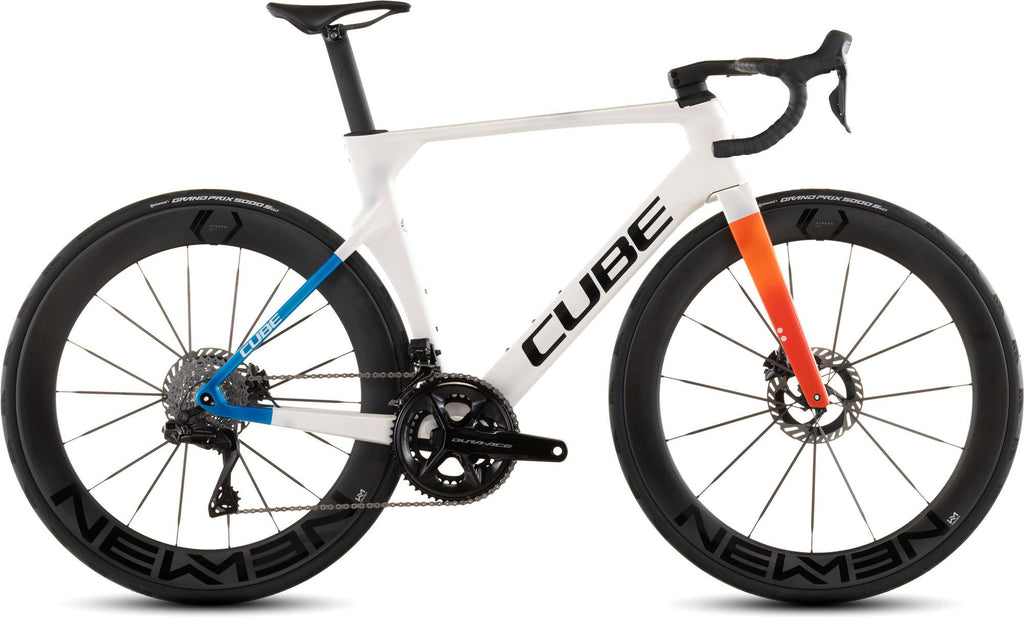 Vélo de Route Cube Litening Aero C:68X SLT Shimano Dura-Ace Di2 12V 700 mm Blanc Nacré Teamline 2026