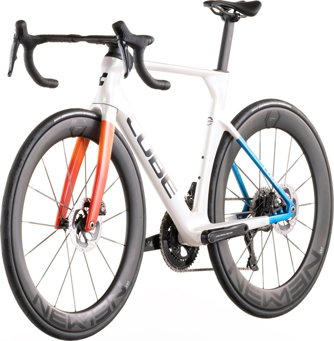 Vélo de Route Cube Litening Aero C:68X SLT Shimano Dura-Ace Di2 12V 700 mm Blanc Nacré Teamline 2026