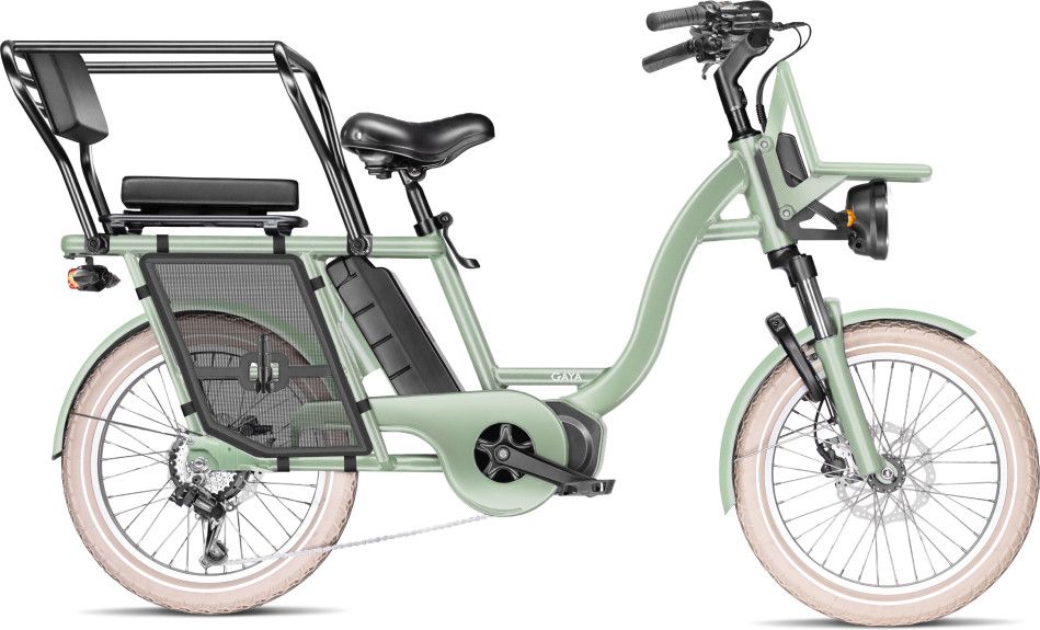 Vélo Cargo GAYA, L'Original Le Court, Amande, Pack Adulte + Barres