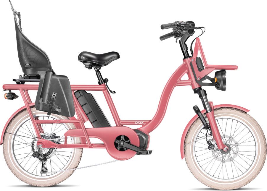 Vélo Cargo GAYA, L'Original Le Court, Rose Poudrée, Pack Adulte