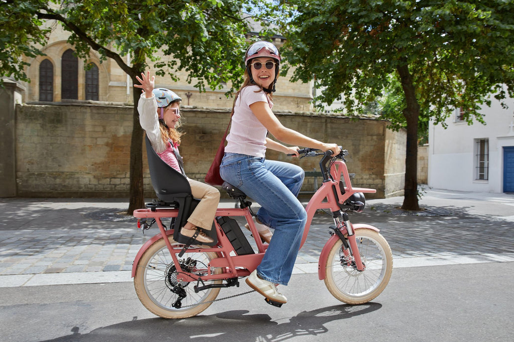 Vélo Cargo GAYA, L'Original Le Court, Rose Poudrée, Pack Bébé