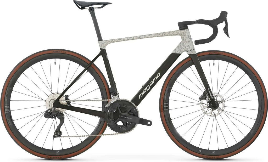 Vélo de Route Megamo Raise 15 Shimano 105 Di2 12V 700 mm Noir/Gris/Blanc 2026