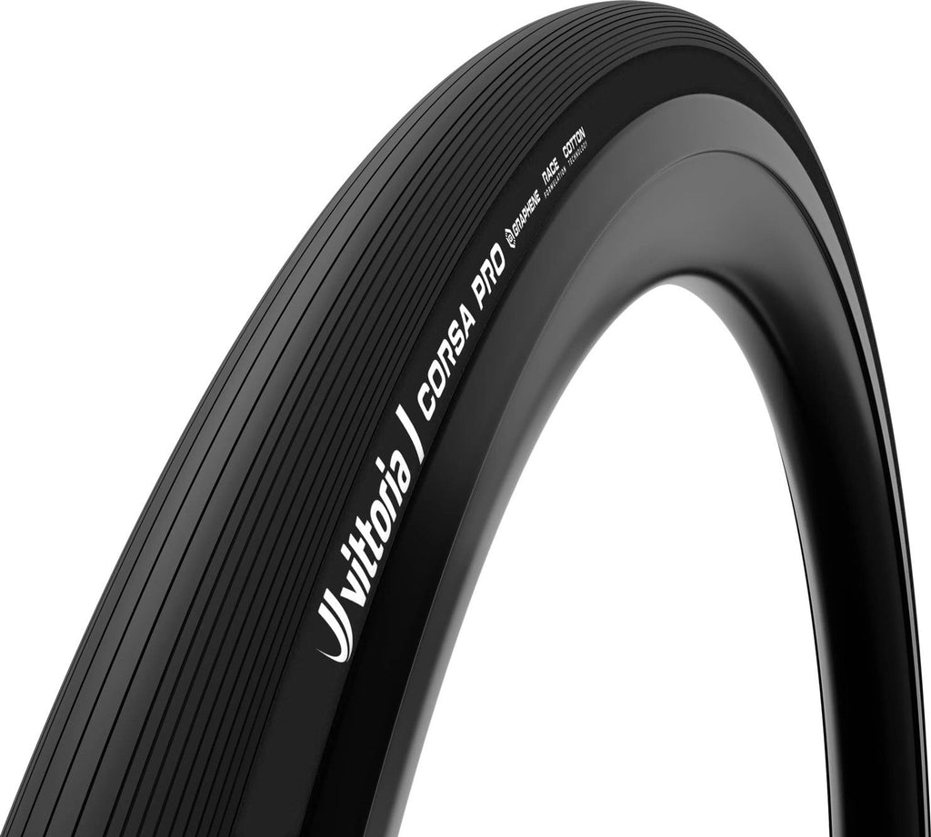 Pneu Route Vittoria Corsa Pro 700 mm Tubeless Ready Souple Anti-Puncture Belt Race Formulation Graphene + Silica Édition Limitée Noir