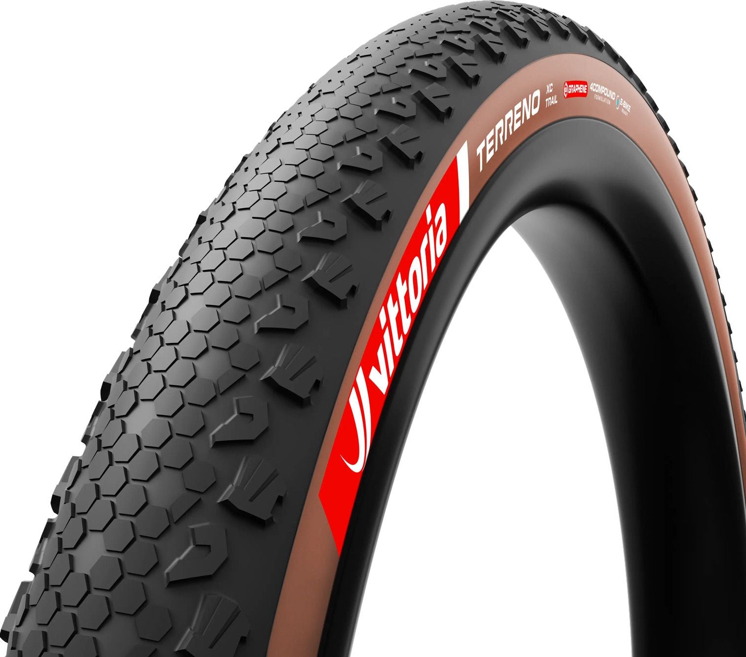 Pneu VTT Vittoria Terreno XC Trail 29'' Tubeless Ready Souple Anti-Puncture Belt Graphene 4Compound Formulation Flancs Marrons