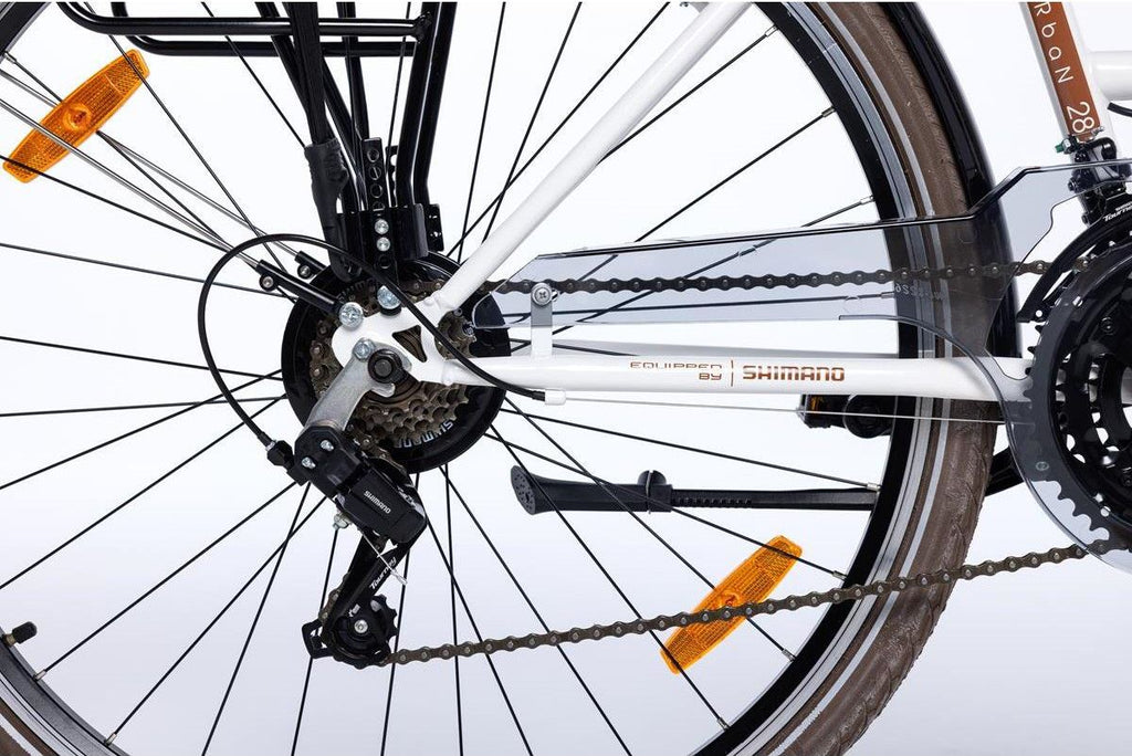Vélo de Ville URBAN 28 , SHIMANO 21v - Blanc