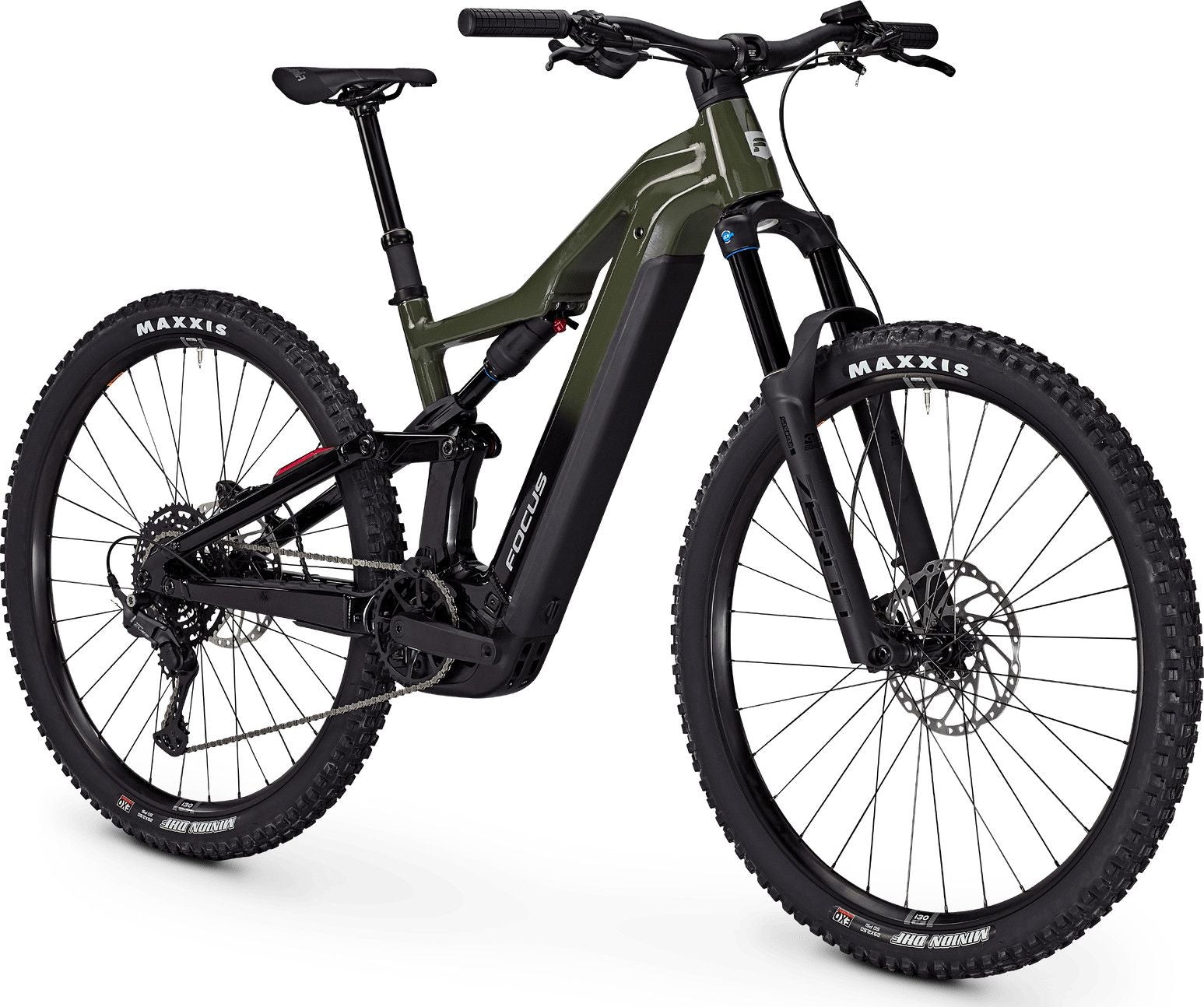 VTT Électrique Tout-Suspendu Focus Thron² 6.7 Shimano 10V 600Wh Bosch 120 Nm 29'' Vert/Noir 2025