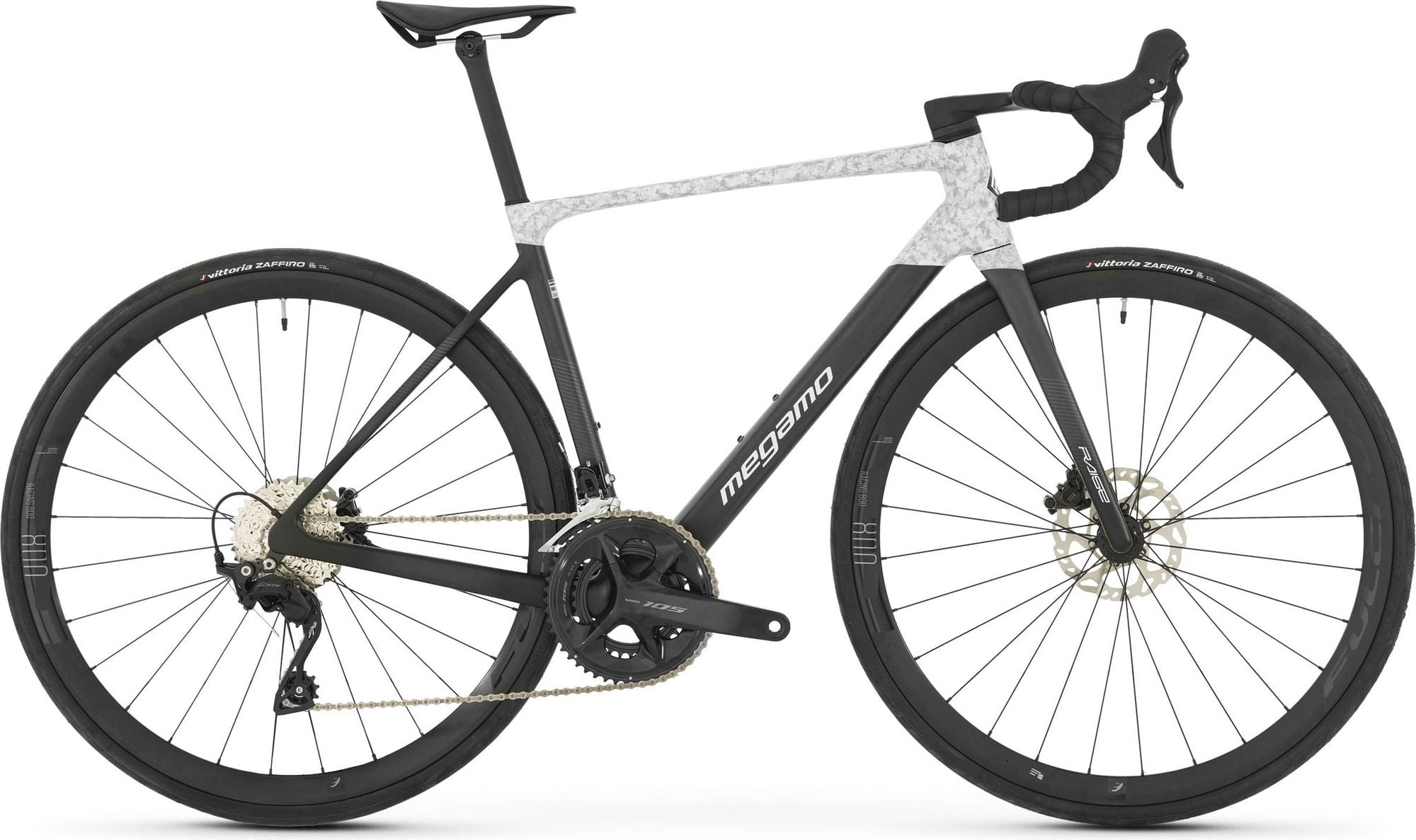 Vélo de Route Megamo Raise 20 Shimano 105 R7100 12V 700 mm Noir/Gris/Blanc 2026