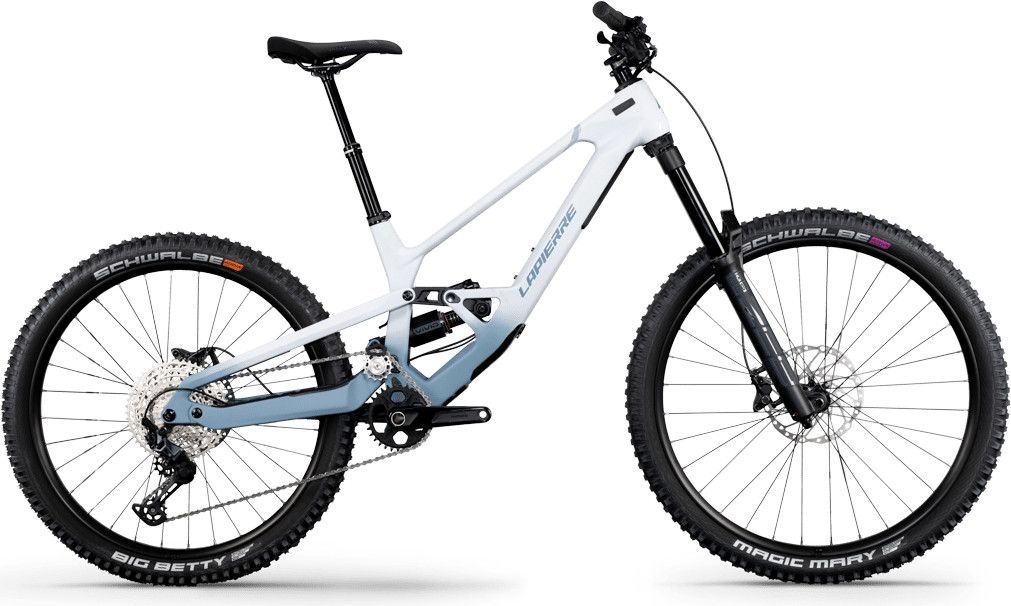 VTT Tout Suspendu Lapierre Spicy CF 6.9 Shimano 12V (29/27.5") Blanc/Bleu Mat 2025