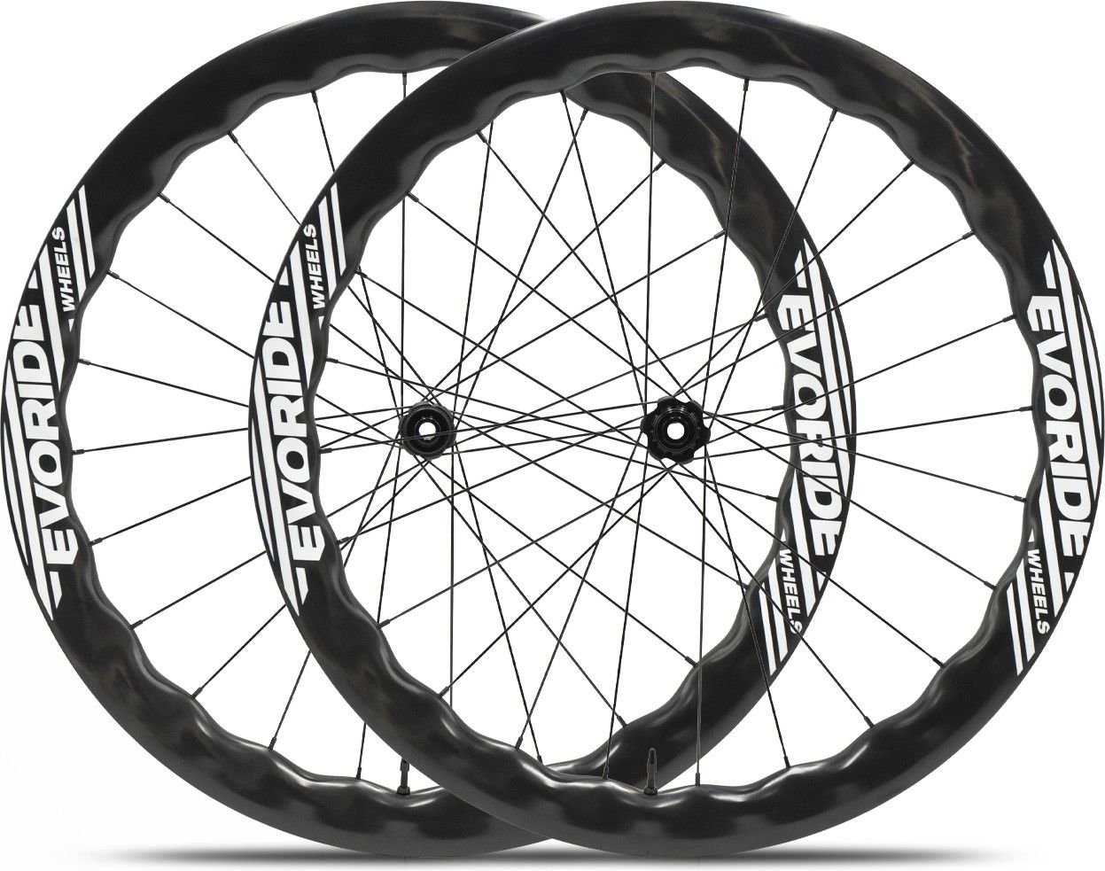 Paire de roues Evoride EvoFast 50mm - Blanc - 700c Disque – 1400gr - 12x100 / 12x142 – Shimano 10/11/12 vitesses - Centerlock – 2026