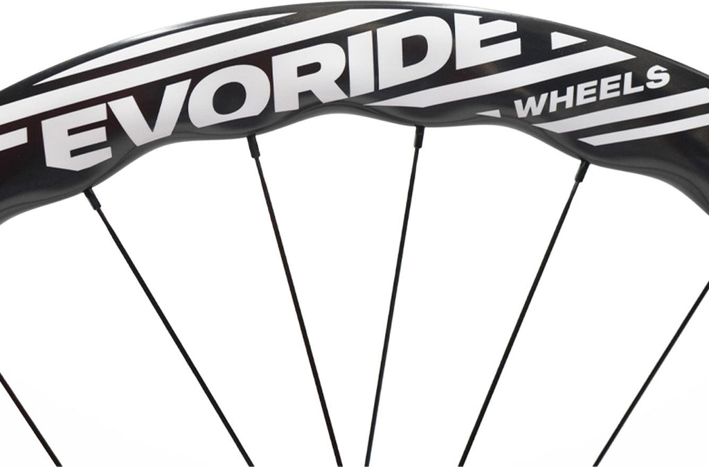 Paire de roues Evoride EvoFast 35mm - Blanc - 700c Disque – 1299gr - 12x100 / 12x142 – Shimano 10/11/12 vitesses - Centerlock – 2026