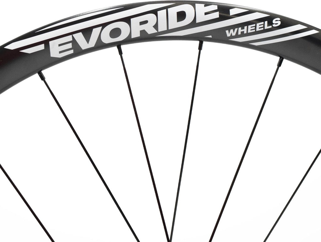 Paire de roues Evoride EvoGravel 35mm - Blanc - 700c Disque – 1359gr - 12x100 / 12x142 – Shimano 10/11/12 vitesses - Centerlock – 2026