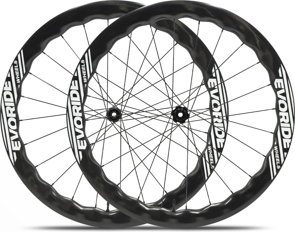 Paire de roues Evoride EvoFast 50mm - Blanc - 700c Disque – 1400gr - 12x100 / 12x142 – Sram XDR - Centerlock – 2026