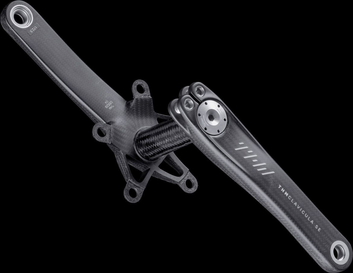 Paire de Manivelles Capteur de Puissance THM Carbones Clavicula SE Compact (110 BCD) Carbone Mat (Sans Plateau)
