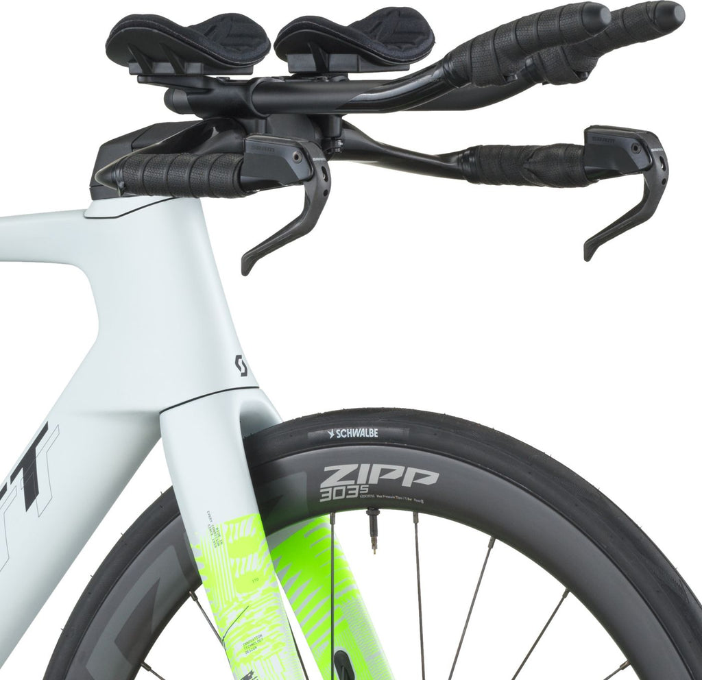 Vélo de Route Scott Foil RC Tri Sram Force AXS 12V 700mm Blanc/Jaune 2025