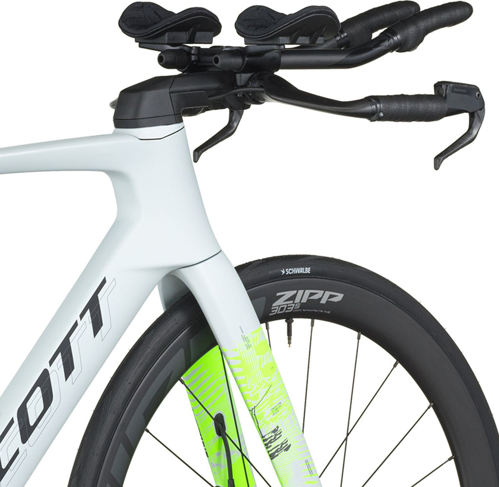 Vélo de Route Scott Foil RC Tri Sram Force AXS 12V 700mm Blanc/Jaune 2025