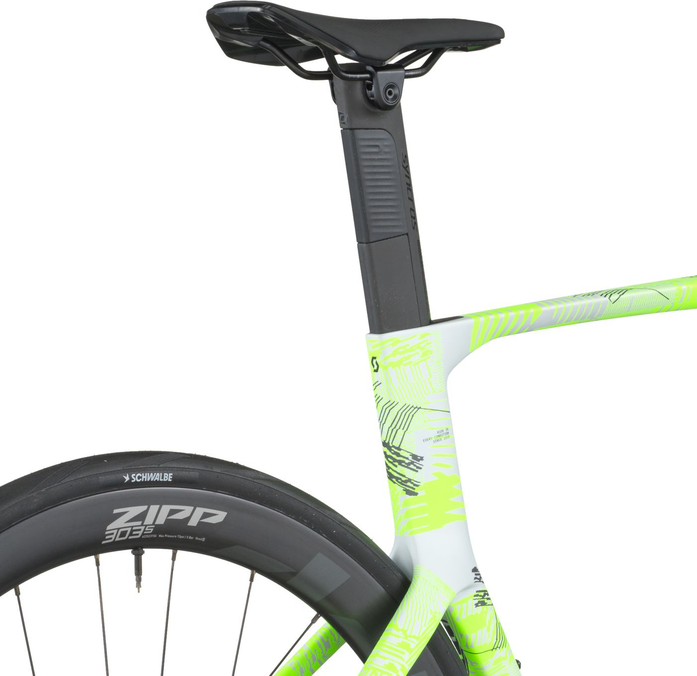 Vélo de Route Scott Foil RC Tri Sram Force AXS 12V 700mm Blanc/Jaune 2025