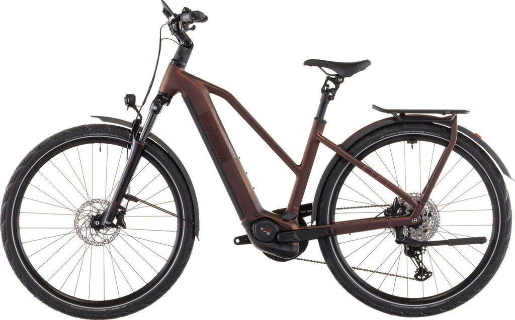 VTC Électrique Cube Kathmandu Hybrid Pro 800 Trapeze Shimano Deore/Deore XT 12V 800 Wh 700 mm Rouge Orange Sun Glow 2026