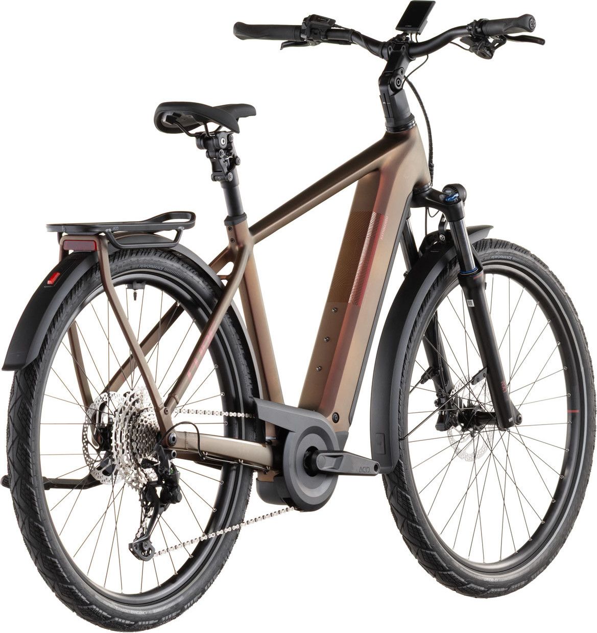 VTC Électrique Cube Kathmandu Hybrid Pro 800 Shimano Deore/Deore XT 12V 800 Wh 700 mm Rouge Orange Sun Glow 2026