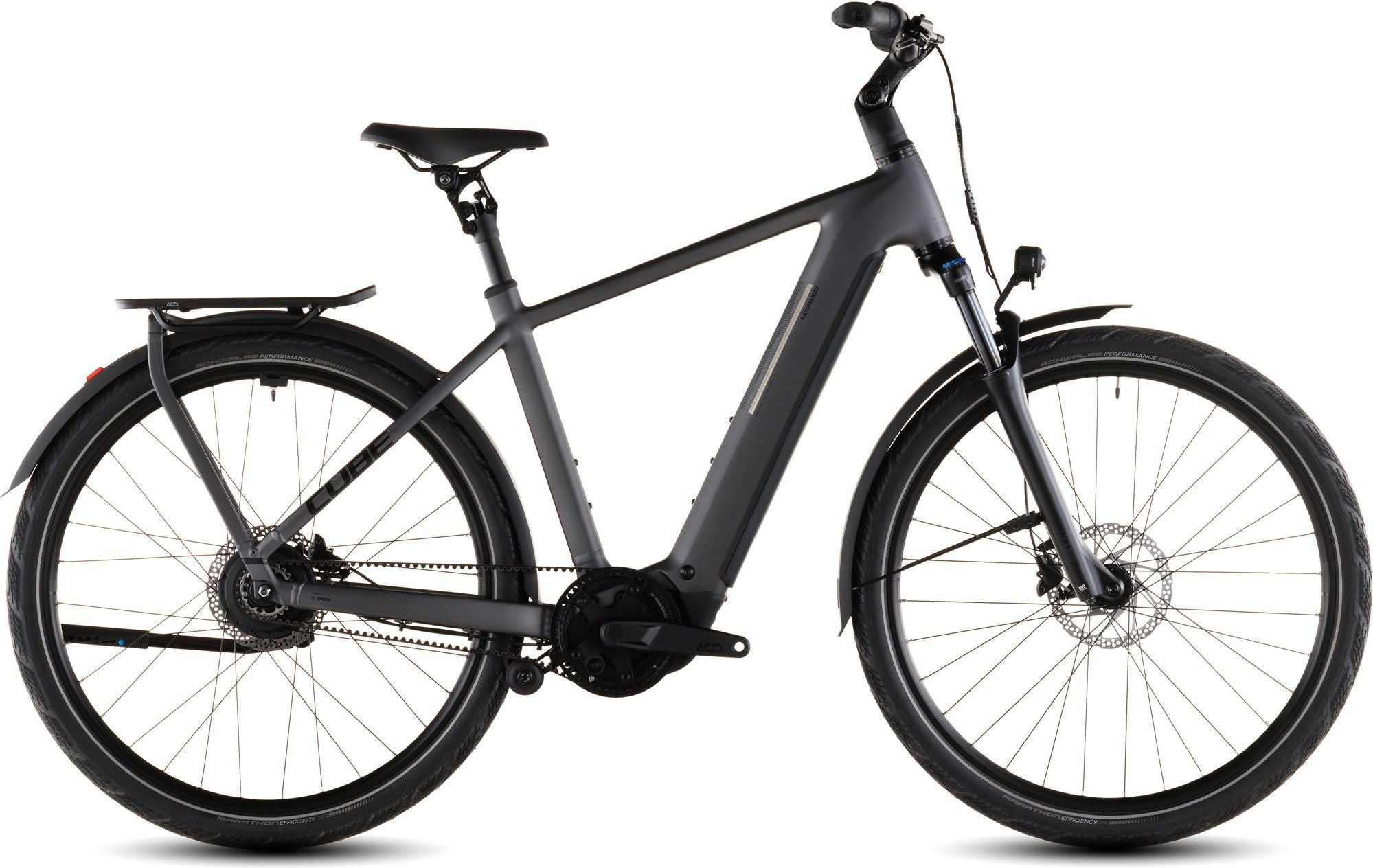 VTC Électrique Cube Kathmandu Hybrid Comfort Pro 800 Enviolo Trekking Courroie 800 Wh 700 mm Gris Slab 2026