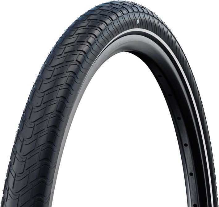Pneu Schwalbe Motion Big Apple 20" TubeType Rigide RaceGuard Addix Green E-Bike E-25 Flancs Reflex Noir