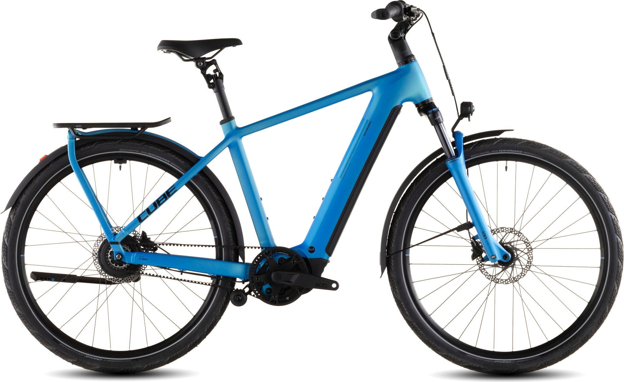 VTC Électrique Cube Kathmandu Hybrid Comfort Pro 800 Enviolo Trekking Courroie 800 Wh 700 mm Bleu Azure 2026