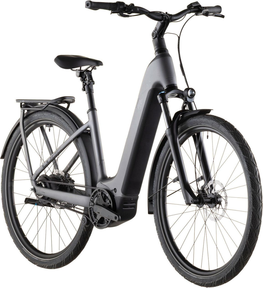 VTC Électrique Cube Kathmandu Hybrid Comfort Pro 800 Easy Entry Enviolo Trekking Courroie 800 Wh 700 mm Gris Slab 2026