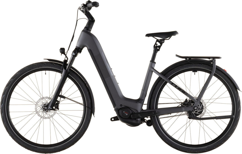 VTC Électrique Cube Kathmandu Hybrid Comfort Pro 800 Easy Entry Enviolo Trekking Courroie 800 Wh 700 mm Gris Slab 2026