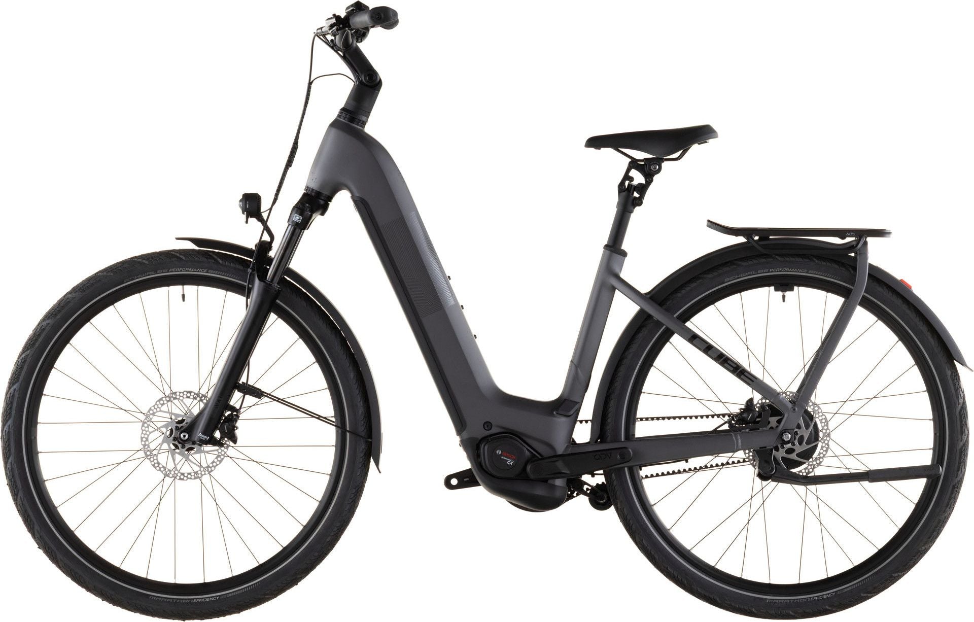 VTC Électrique Cube Kathmandu Hybrid Comfort Pro 800 Easy Entry Enviolo Trekking Courroie 800 Wh 700 mm Gris Slab 2026