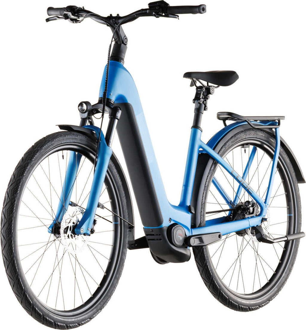 VTC Électrique Cube Kathmandu Hybrid Comfort Pro 800 Easy Entry Enviolo Trekking Courroie 800 Wh 700 mm Bleu Azure 2026